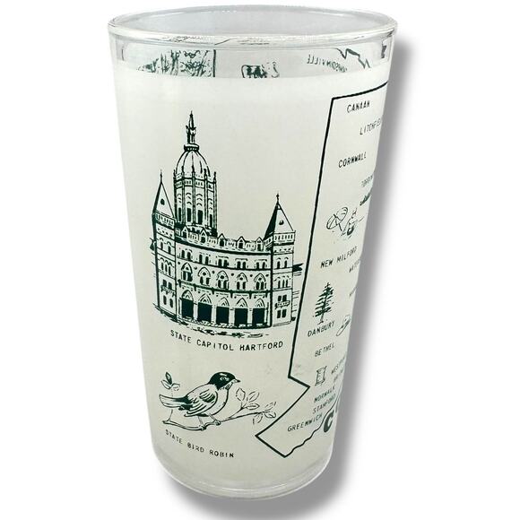 Libbey Other - Vintage Indiana State Souvenir Glass Frosted Tumbler  Hazel Atlas MCM Cocktail